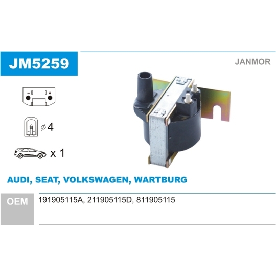JM5259 - Ignition coil 