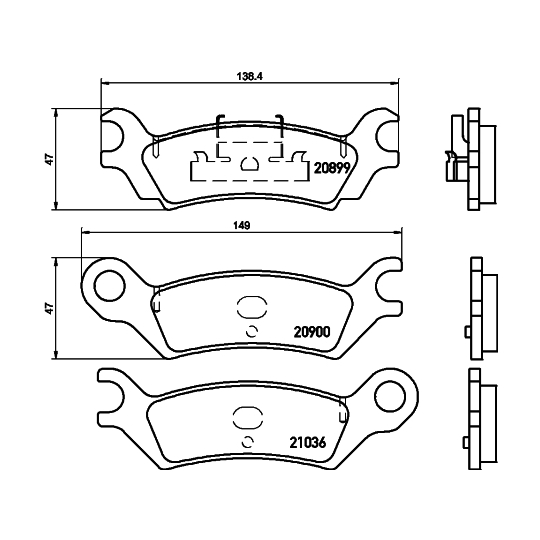 MDB1477 - Brake Pad Set, disc brake 