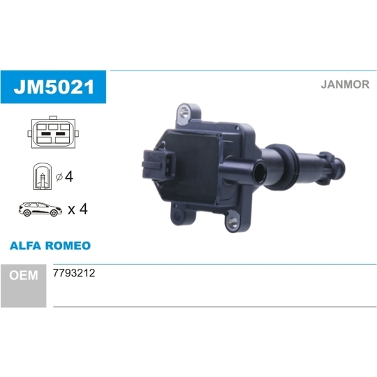 JM5021 - Ignition coil 