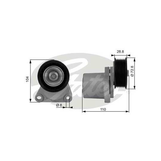 T38204 - Tensioner Pulley, v-ribbed belt 