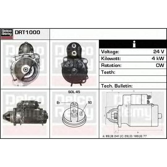 DRT1000 - Käynnistinmoottori 