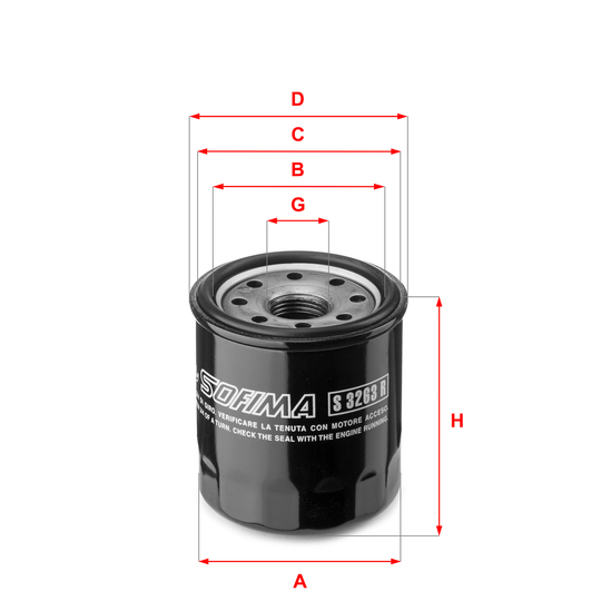 S 3263 R - Oil filter 