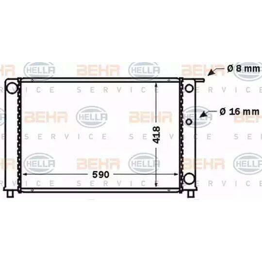 8MK 376 774-111 - Radiaator, mootorijahutus 