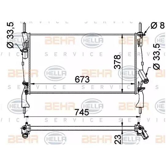 8MK 376 764-401 - Radiator, engine cooling 