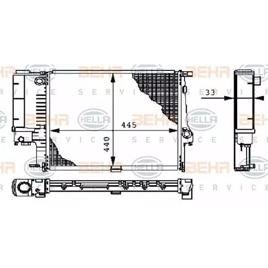 8MK 376 711-084 - Radiaator, mootorijahutus 