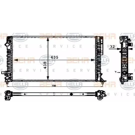 8MK 376 712-671 - Radiaator, mootorijahutus 