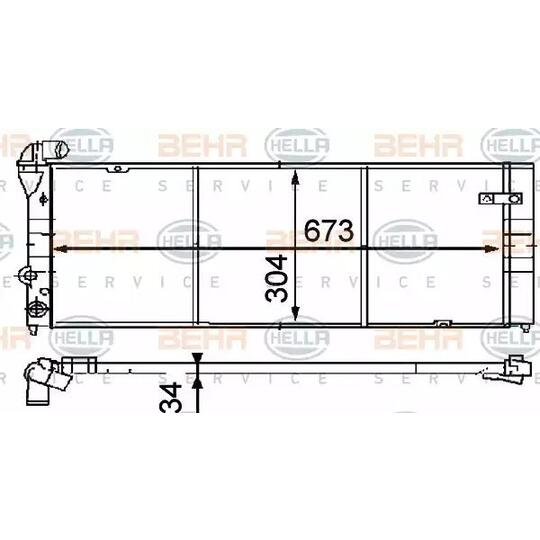 8MK 376 714-501 - Radiaator, mootorijahutus 