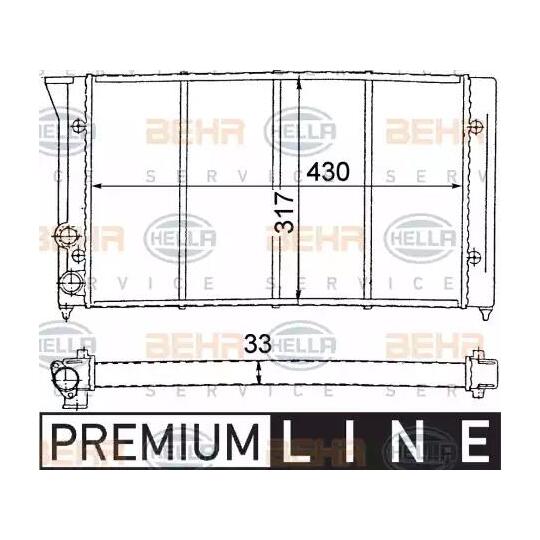 8MK 376 715-011 - Radiaator, mootorijahutus 