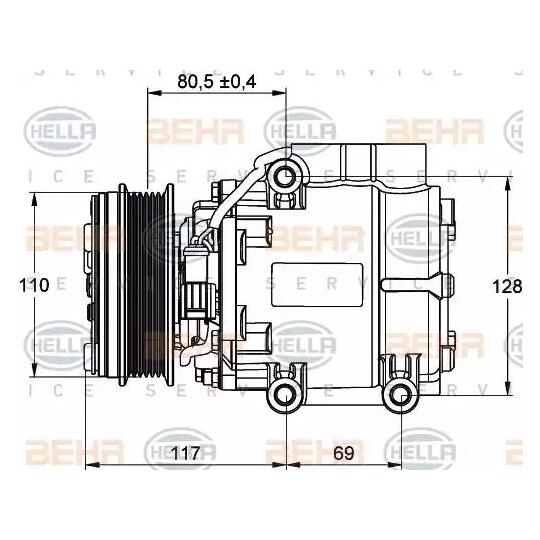 8FK 351 109-201 - Kompressor, klimatanläggning 
