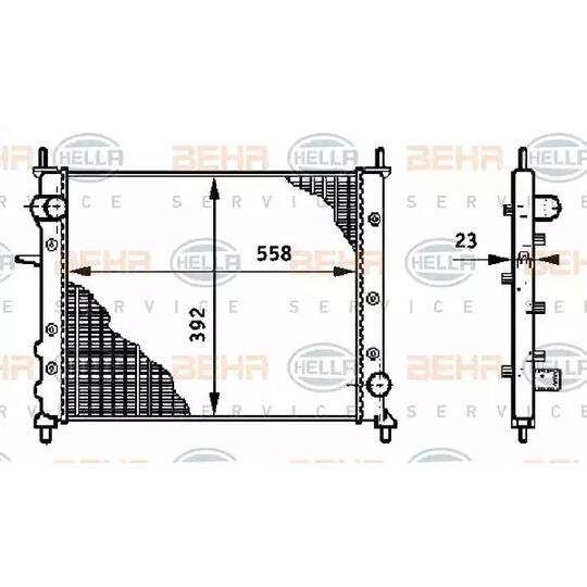 8MK 376 708-501 - Radiaator, mootorijahutus 