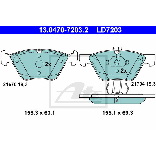 13.0470-7203.2 - Brake Pad Set, disc brake 