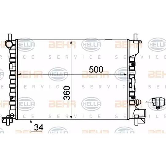 8MK 376 714-244 - Radiator, engine cooling 