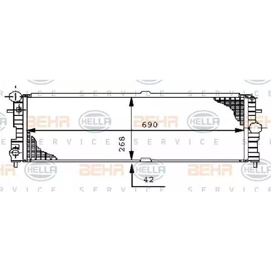 8MK 376 711-731 - Radiaator, mootorijahutus 