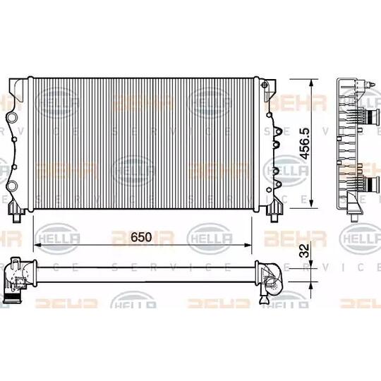 8MK376 754-441 - Radiator, engine cooling 