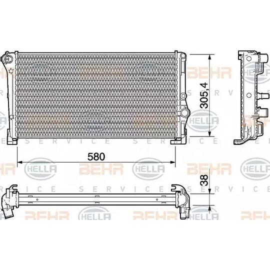 8MK376 754-371 - Radiaator, mootorijahutus 