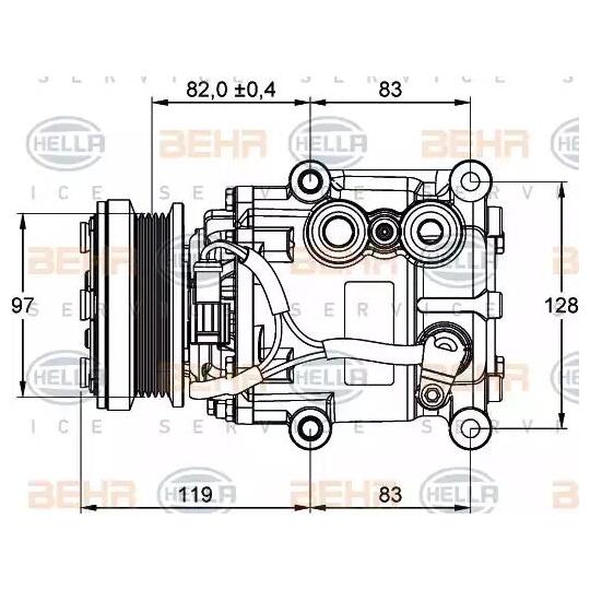 8FK351 334-001 - Kompressor, klimatanläggning 
