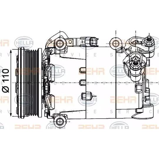 8FK351 334-361 - Kompressori, ilmastointilaite 