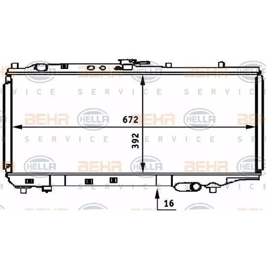 8MK376 708-231 - Radiator, engine cooling 