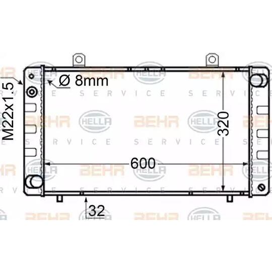 8MK 376 705-651 - Radiaator, mootorijahutus 