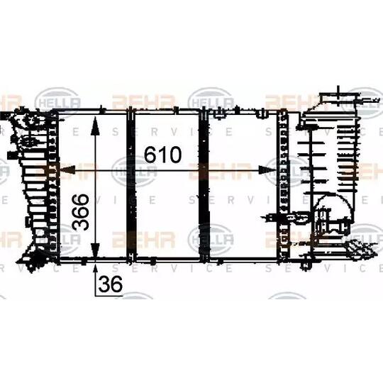 8MK 376 707-281 - Jäähdytin, moottorin jäähdytys 