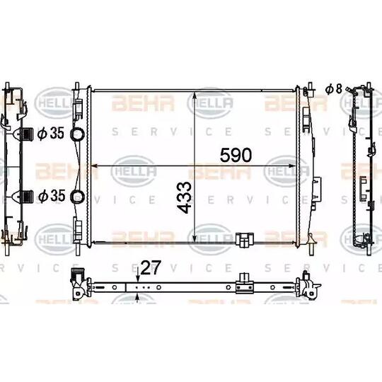 8MK 376 753-681 - Radiaator, mootorijahutus 