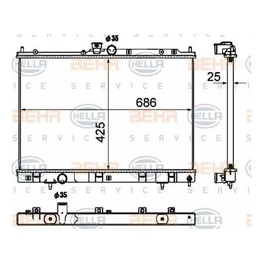 8MK 376 790-361 - Radiator, engine cooling 