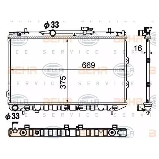 8MK 376 790-511 - Radiaator, mootorijahutus 