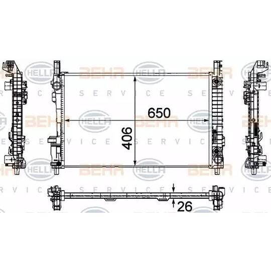 8MK 376 730-564 - Radiator, engine cooling 