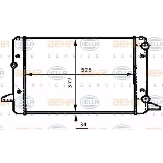 8MK 376 717-744 - Radiator, engine cooling 