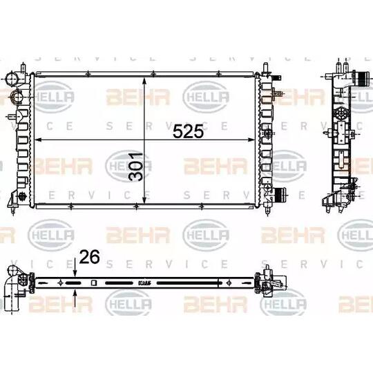 8MK 376 716-461 - Radiaator, mootorijahutus 