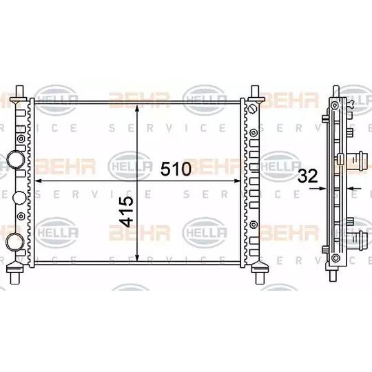 8MK 376 781-101 - Radiaator, mootorijahutus 