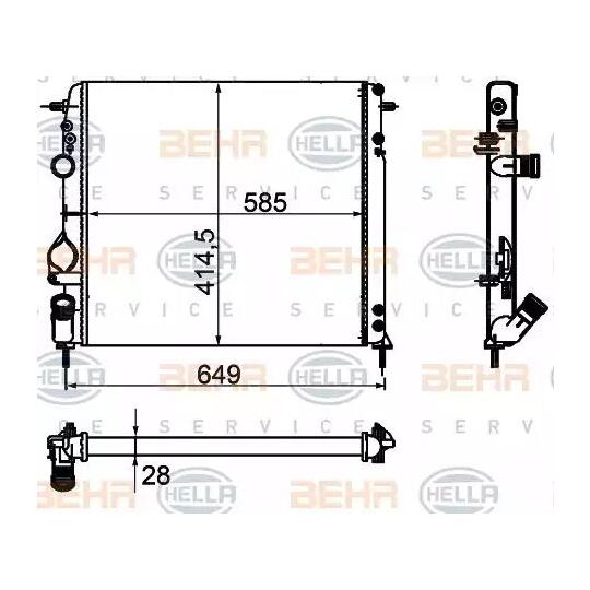 8MK 376 755-361 - Radiator, engine cooling 