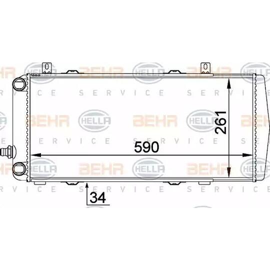 8MK 376 764-081 - Radiaator, mootorijahutus 