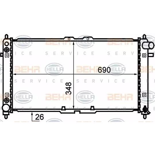 8MK 376 707-761 - Radiaator, mootorijahutus 