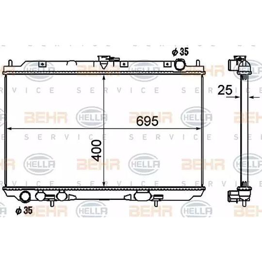 8MK 376 790-291 - Radiaator, mootorijahutus 