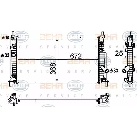 8MK 376 790-411 - Radiator, engine cooling 