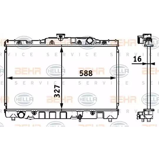 8MK 376 708-301 - Radiaator, mootorijahutus 