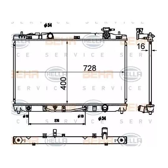 8MK 376 790-201 - Radiator, engine cooling 