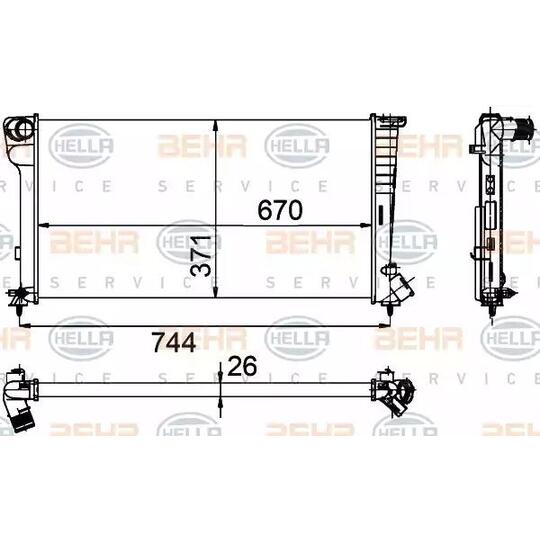 8MK 376 755-351 - Radiator, engine cooling 