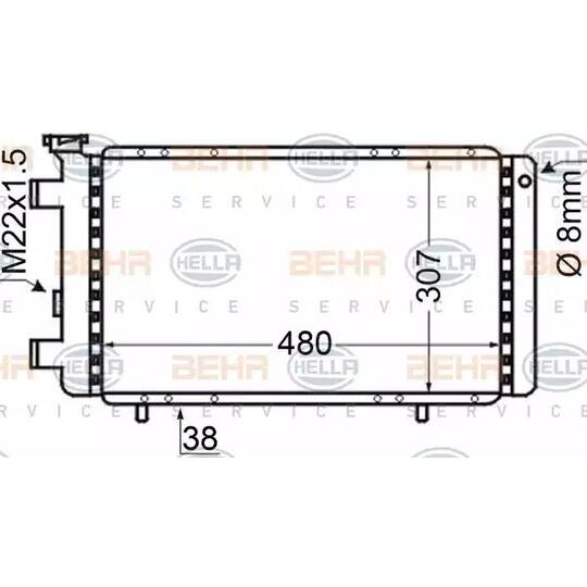 8MK 376 705-781 - Radiator, engine cooling 