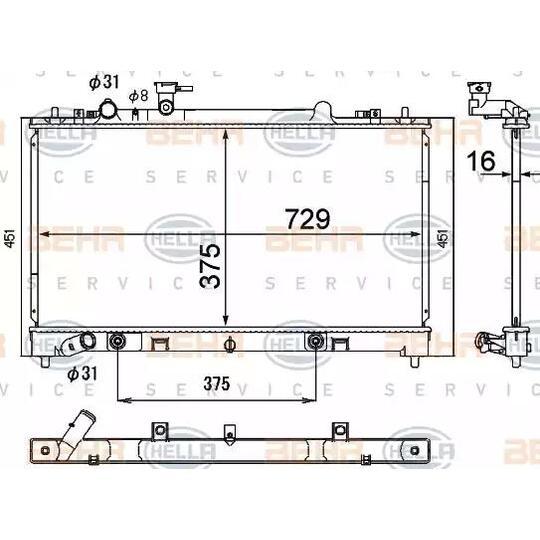 8MK 376 790-381 - Radiator, engine cooling 