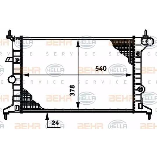 8MK 376 720-411 - Radiaator, mootorijahutus 