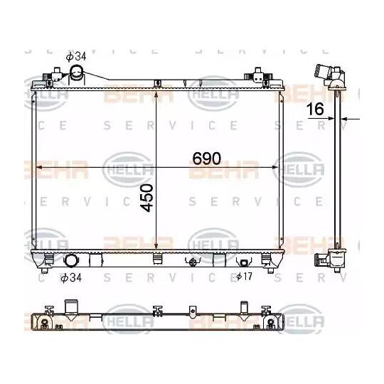 8MK 376 790-241 - Radiator, engine cooling 