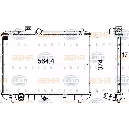 8MK 376 756-531 - Radiaator, mootorijahutus 