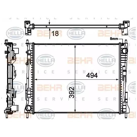 8MK 376 746-251 - Radiator, engine cooling 