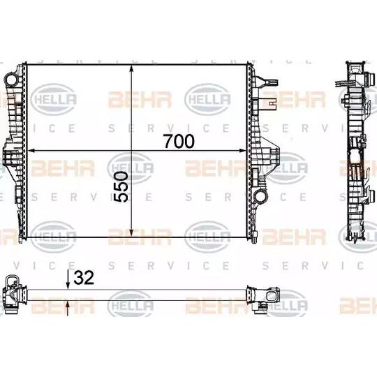 8MK 376 756-341 - Radiator, engine cooling 