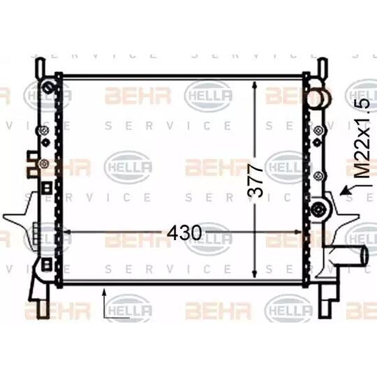 8MK 376 750-071 - Radiaator, mootorijahutus 