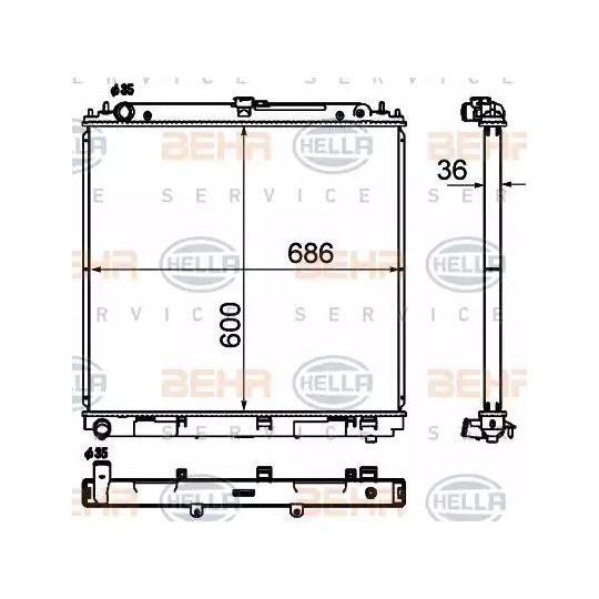 8MK 376 790-311 - Radiator, engine cooling 