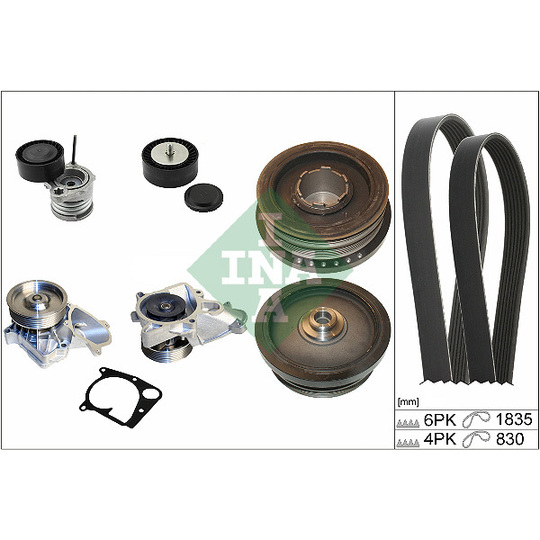 529 0021 30 - Water Pump + V-Ribbed Belt Set 