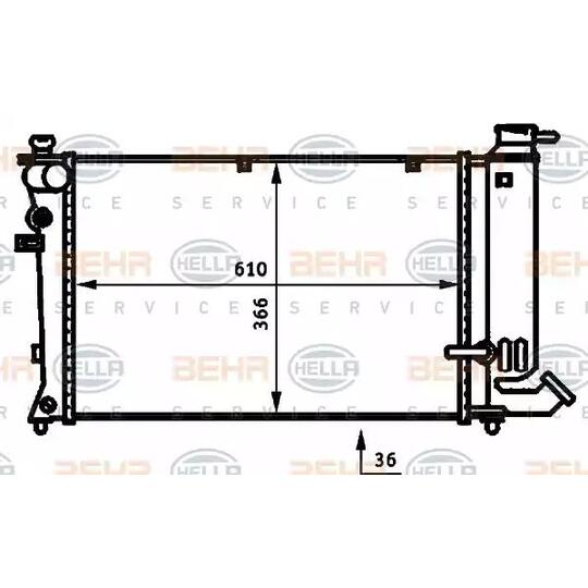 8MK 376 707-121 - Radiator, engine cooling 